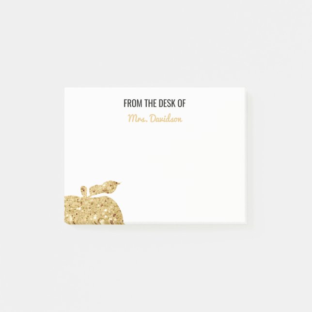 Post-it® Du bureau de l'or personnalisé par professeur (Devant)