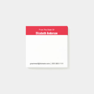Post-it® Du Bureau de Nom Rouge et Blanc E-mail Téléphone