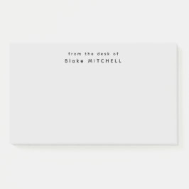 Post-it® Du bureau de Simple Monogram Grey
