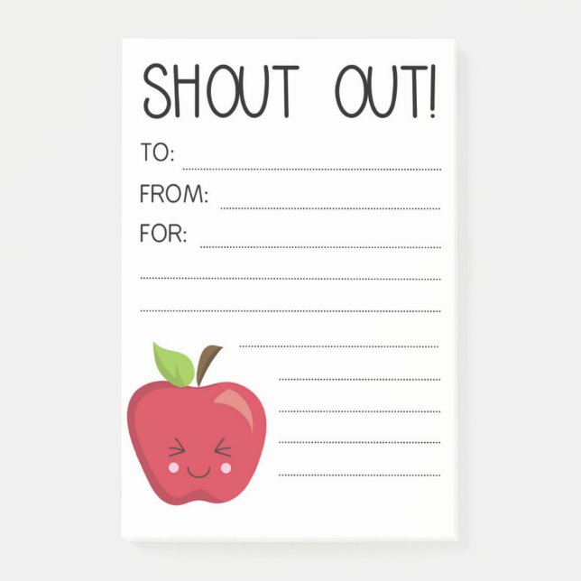 Post-it® Du bureau de votre professeur Happy Mail Apple (Devant)
