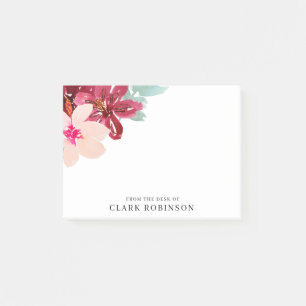 Post-it® Du Bureau Du Bouquet D'Aquarelle Féminine