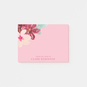 Post-it® Du Bureau Du Bouquet D'Aquarelle Rose