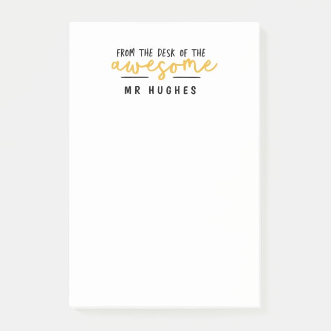 Post-it® Du bureau du jaune lumineux de cadeau de (Devant)