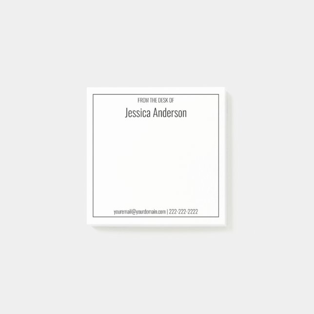 Post-it® Du bureau du minimaliste noir et blanc (Devant)