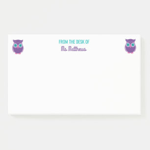 Post-it® Du bureau du pourpre personnalisé par hibou de