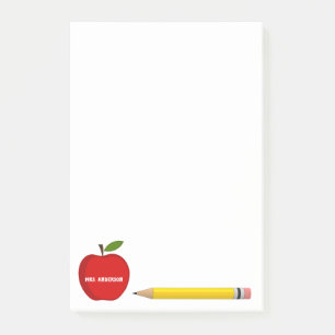 Post-it® Du bureau du professeur de pomme rouge