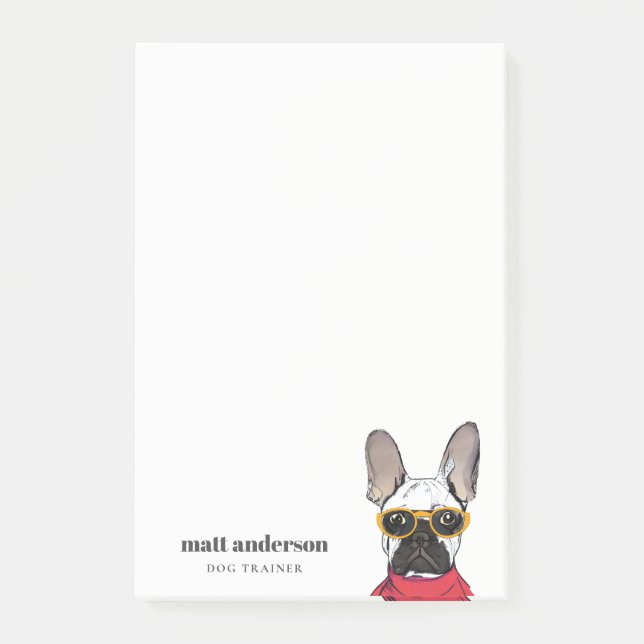 Post-it® Dusky Red Orange Français Bulldog Trainer (Devant)