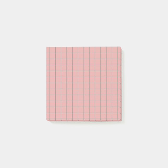 Post-it® Dusty rose À damiers Motif Élégant Grille Design (Devant)