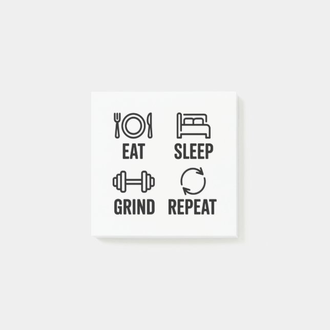 Post-it® Eat. Sleep. Grind. Repeat (Devant)