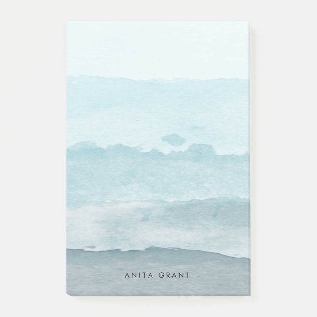 Post-it® Eau bleu mer Abstraite (Devant)