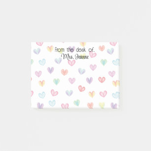 Post-it® Eau coeur arc-en-ciel personnalisée élégante