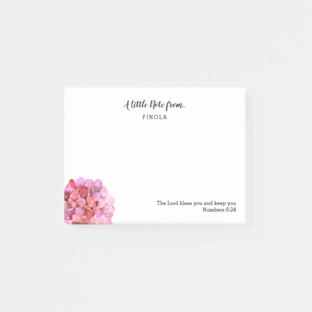 Post-it® Eau personnalisée Hydrangea Scripture (Devant)