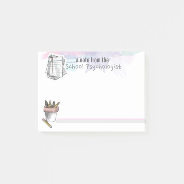 Post-it® Éclaboussure de post-it de psychologue d'école (Devant)