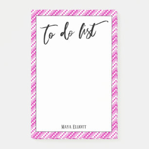 Post-it® Écriture manuscrite à faire Liste rose blanc Motif