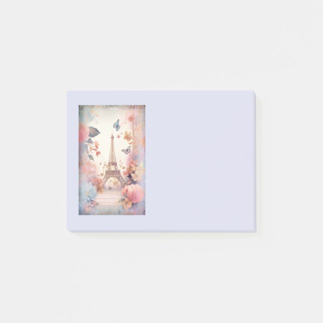 Post-it® Eiffel Tower Butterflies and Flowers (Devant)