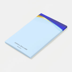 Post-it® Élégant Blue Gold Luxury Designer Logo Entrepris
