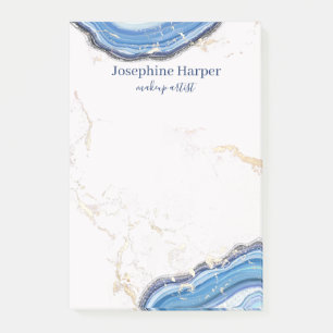 Post-it® Elégant Blue Navy Geode Gold Parties scintillant m