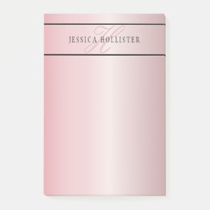 Post-it® Elégant Blush Faux Rose Gold Nom et initiales