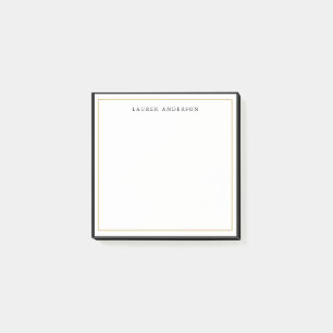 Post-it® Élégant, bordure plate or et noir Glam