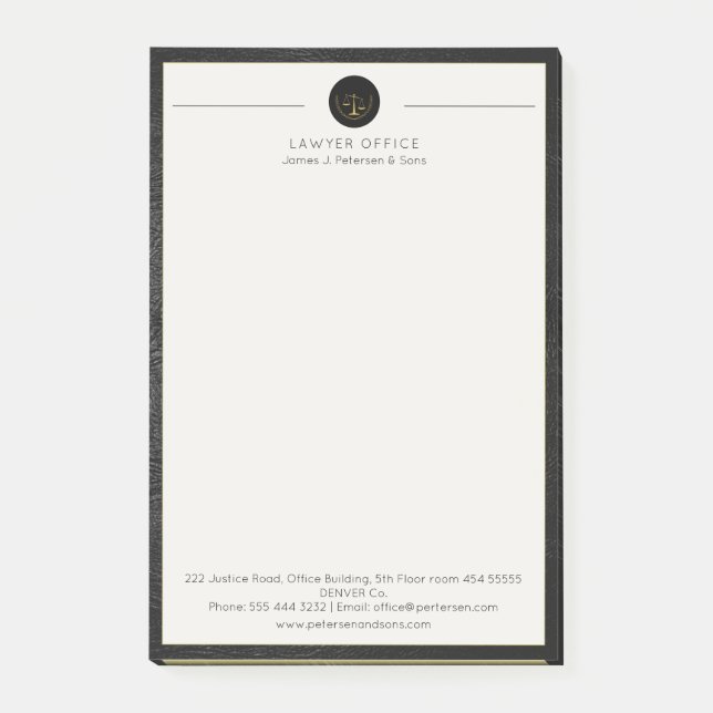 Post-it® Élégant bureau juridique échelles de justice coutu (Devant)