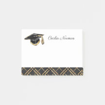 Élégant capot de graduation personnalisé Black & G