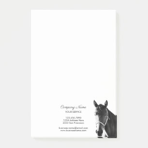 Post-it® Elégant Cheval Head BW Entreprise personnalisée