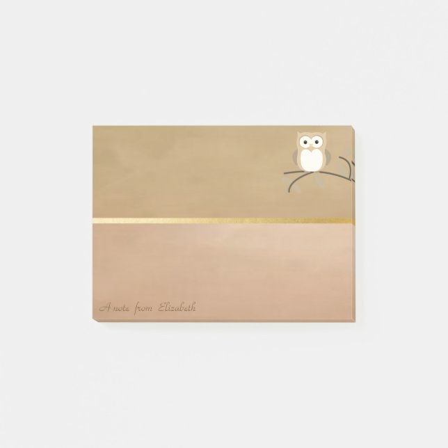 Post-it® Élégant Chic Chic Chic Hibou Personnalisé (Devant)