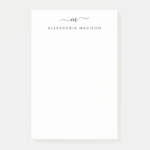 Post-it® Élégant chic chic élégant monogramme de script de
