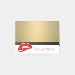 Post-it® Élégant Chic Féminin Stylé, Faux Or, Lèvres