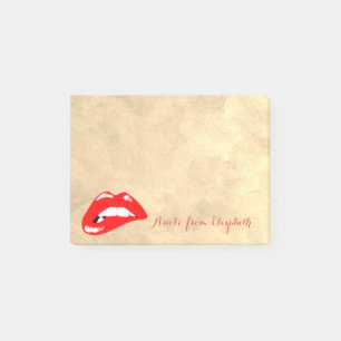 Post-it® Élégant Chic Fille Stylée , Or, Lèvres Rouges
