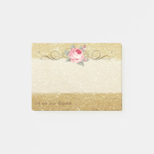 Post-it® Élégant, Chic, Rose, Glitterie