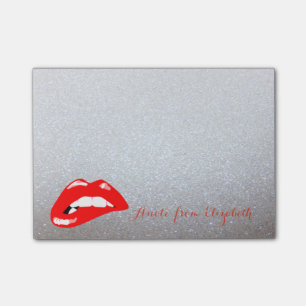 Post-it® Élégant Chic Stylish Girly, Glitterie, Lèvres