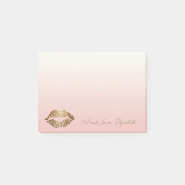Post-it® Élégant Chic Stylish Girly, Glittery Lips (Devant)