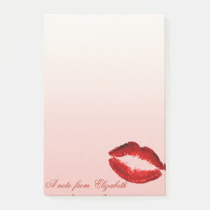 Post-it® Élégant Chic Stylish Girly, Lèvres Rouge Glitterie