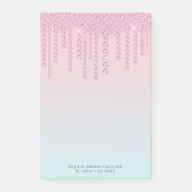 Post-it® Élégant chick chick chick sombre pink & blue diama (Devant)