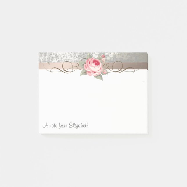 Post-it® Élégant Design Moderne, Fleur Personnalisé (Devant)