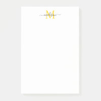 Élégant Design Moderne Script Monogramme Noir Jaun