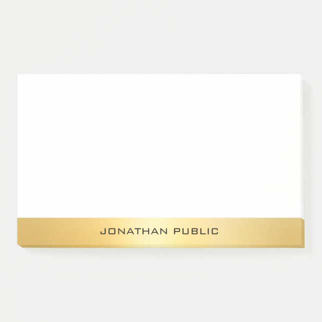 Post-it® Elégant Faux Gold Moderne Modèle professionnel (Devant)