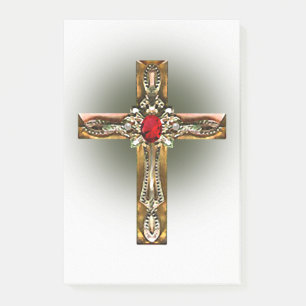Post-it® Elegant Gold & Ruby Cross