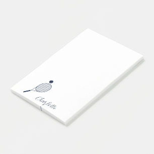 Post-it® Élégant Joueur de tennis Monogramme personnalisé S