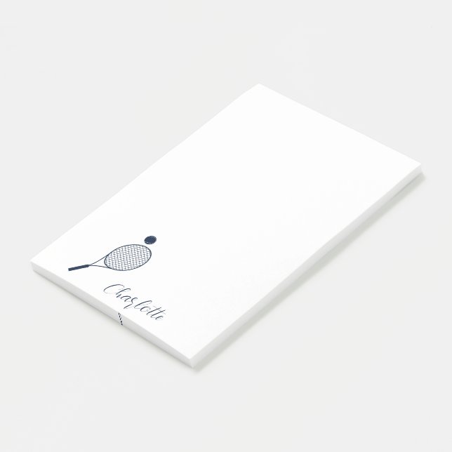 Post-it® Élégant Joueur de tennis Monogramme personnalisé S (Incliné)