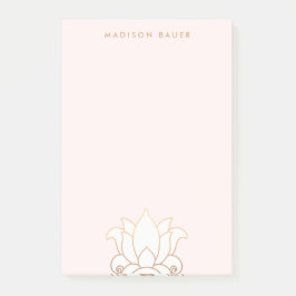 Post-it® Élégant Lin Or Rose Lotus Flower