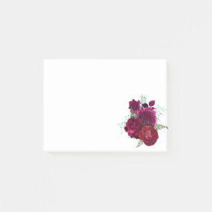 Post-it® Elegant Magenta Rose Floral Bouquet