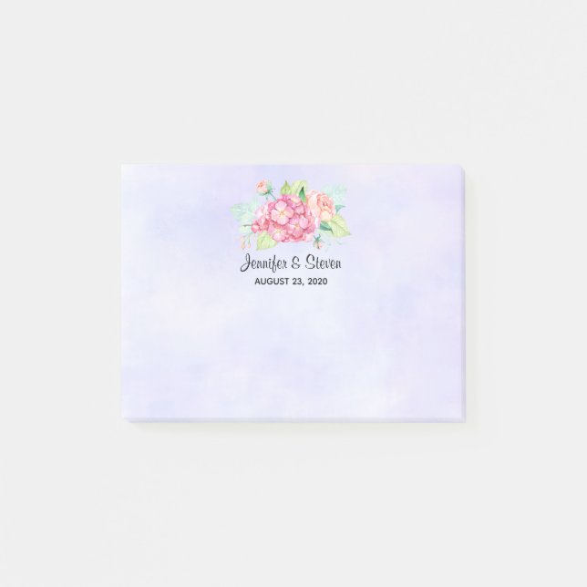 Post-it® Élégant Mariage de bouquet de couleur rose (Devant)