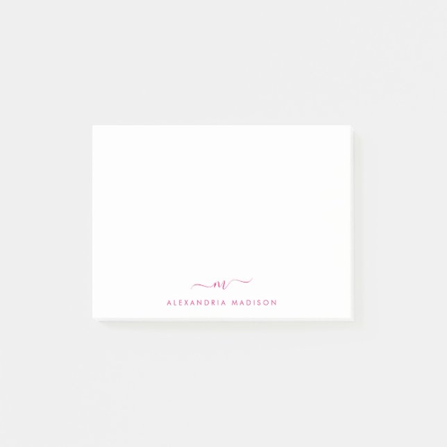 Post-it® Élégant mignon élégant Magenta rose bureau (Devant)
