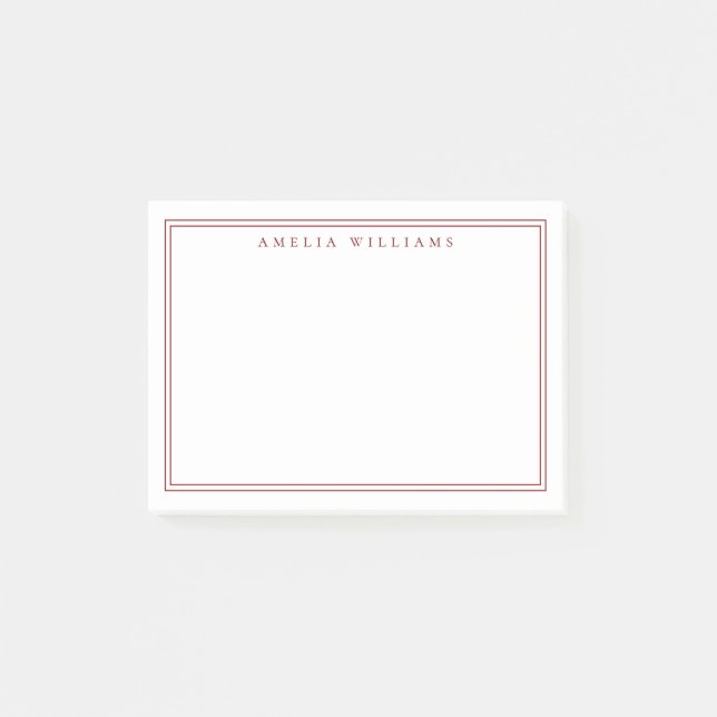 Post-it® Elegant Minimalist Red Two Border (Devant)