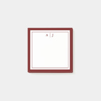 Élégant minimaliste Maroon rouge deux bordures Mon
