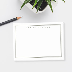 Post-it® Élégant Minimaliste Vert Olive Deux Bordures