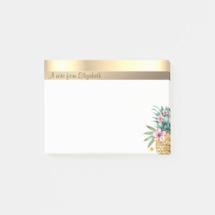 Post-it® Élégant Moderne Fleur de Lys Ananas Doré