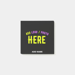 POST-IT® ÉLÉGANT MODERNE PERSONNALISABLE NOIR MARQUE VERIFI